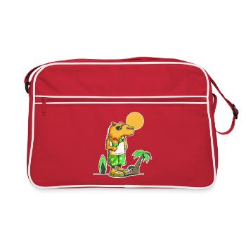 Capybara at the beach - Retro Bag - red/white - Front