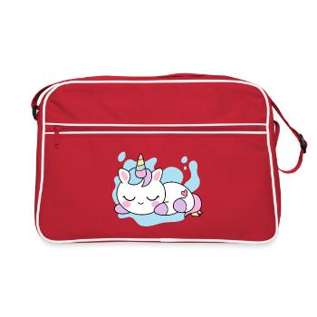 Dreaming Unicorn Kawaii – Soft Dreamy Design - Sac Retro - rouge/blanc - Devant
