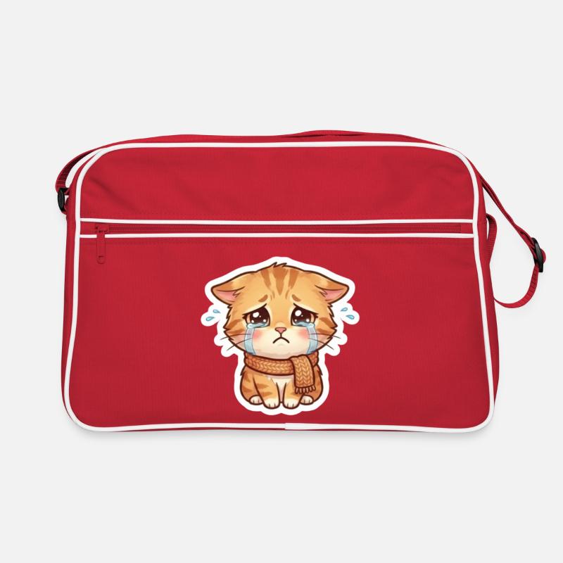 Chaton qui pleure avec une écharpe Sac Retro