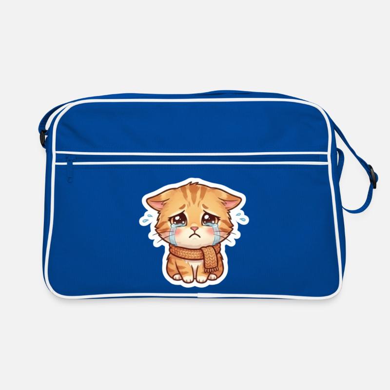 Weinendes Kätzchen mit Schal Retro Tasche