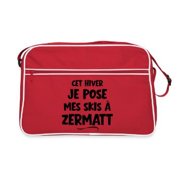 domaine skiable, Zermatt, station de ski - Sac Retro - rouge/blanc - Devant