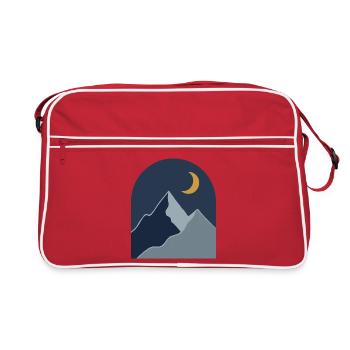 Midnight Mountain Serenity - Retro Tasche - Rot/Weiß - Vorne