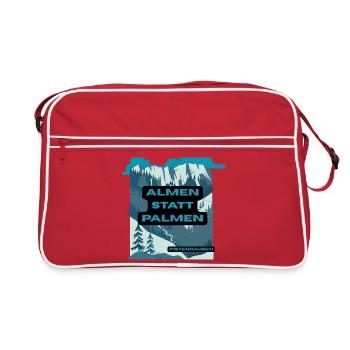 Pâturages alpins au lieu de palmiers – paysage montagneux - Sac Retro - rouge/blanc - Devant