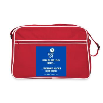 Read or Defend Saying Hoopsrausch - Retro Bag - red/white - Front
