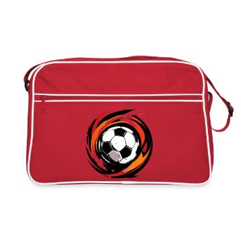 Farbwirbel Fußballball Fussball Deutschland Farben - Retro Tasche - Rot/Weiß - Vorne