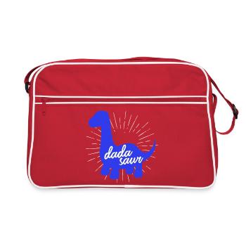 Conception du slogan drôle de dinosaure Daddysaurus Rex - Sac Retro - rouge/blanc - Devant
