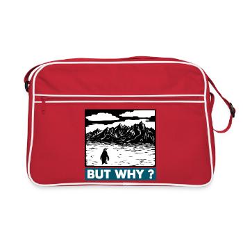 Le Pingouin dans les Montagnes demande Mais pourquoi - Sac Retro - rouge/blanc - Devant