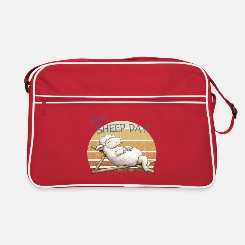 Joyeux Jour des Moutons Coucher de soleil rétro Sac Retro