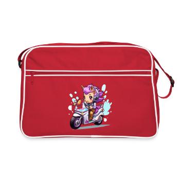 Chibi Motorradheldin - Retro Tasche - Rot/Weiß - Vorne