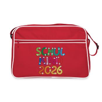 School Child 2026 School Enrollment Back to School - Retro Bag - red/white - Front