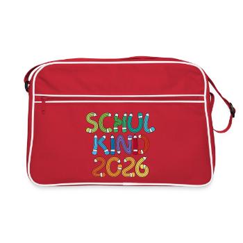 School Child 2026 School Enrollment Back to School - Retro Bag - red/white - Front