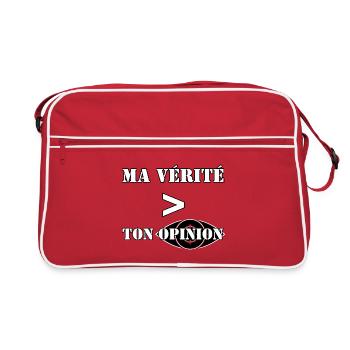  MA VÉRITÉ > TON OPINION - Sac Retro - rouge/blanc - Devant