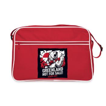 Greenland Not For Sale - Hands Off - Eisbär - Retro Tasche - Rot/Weiß - Vorne