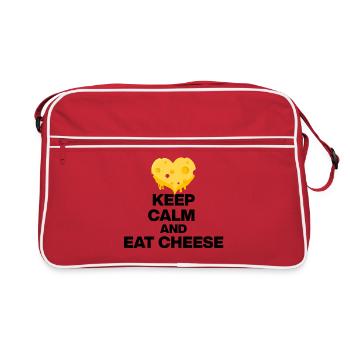 RESTE CALME ET MANGE DU FROMAGE, UN CADEAU 🧀 DE JUNKIE AU FROMAGE - Sac Retro - rouge/blanc - Devant