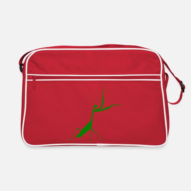Gottesanbeterin grün Retro Tasche