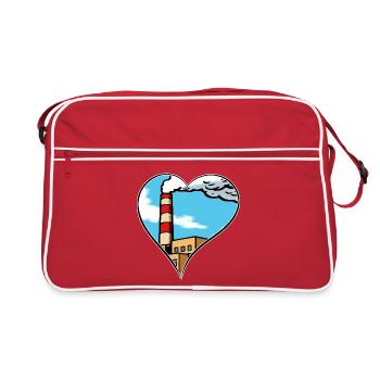 Industry Heart Factory Love Statement Environmental Protection - Retro Bag - red/white - Front