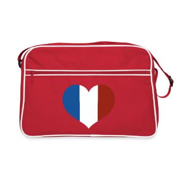 French Flag Heart - Retro Bag - red/white - Front