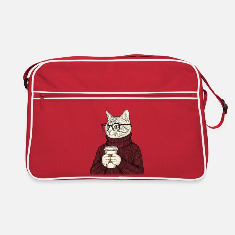 Sophisticated Coffee Cat  Retro Tasche