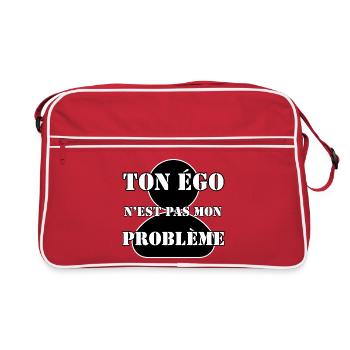 TON ÉGO N’EST PAS MON PROBLÈME. - Sac Retro - rouge/blanc - Devant