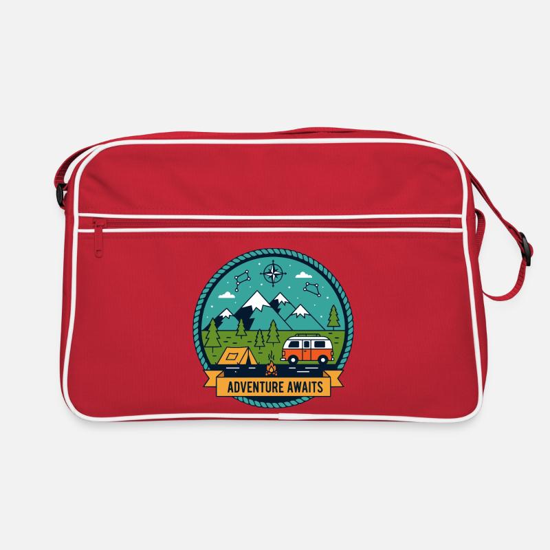 Adventure Camping Road Trip Wilderness Badge Retro Bag