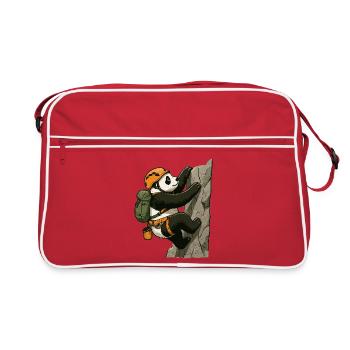 Bloc panda avec du matériel d’escalade - Sac Retro - rouge/blanc - Devant