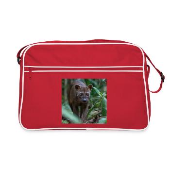Fossa – Chasse silencieuse dans la forêt tropicale - Sac Retro - rouge/blanc - Devant