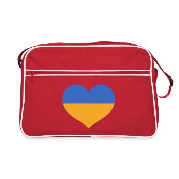 Flag Heart in Ukraine Colors - Retro Bag - red/white - Front
