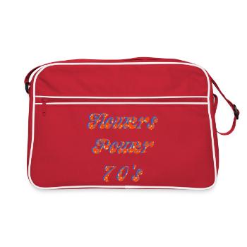 Flower Power 70's | Groovy Retro Orange - Retro Bag - red/white - Front
