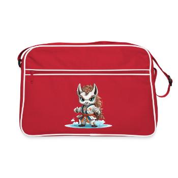 Fierce Snow Fox - Retro Bag - red/white - Front