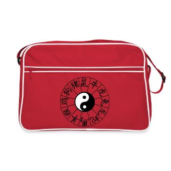 Signes astrologiques chinois - Sac Retro - rouge/blanc - Devant