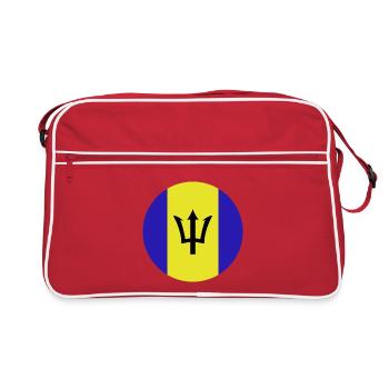 Drapeau rond de la Barbade - Sac Retro - rouge/blanc - Devant