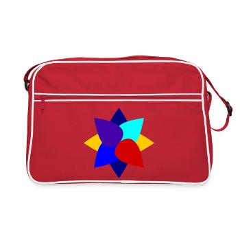 DESIGN. ART. DAD. MAMMA. MODERN. GEEK. VINTAGE. - Retro Bag - red/white - Front