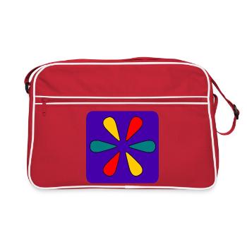 DESIGN. ART. DAD. MAMMA. MODERN. GEEK. VINTAGE. - Retro Bag - red/white - Front