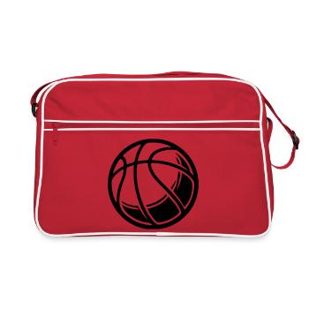 Basketball Ball - Retro Tasche - Rot/Weiß - Vorne