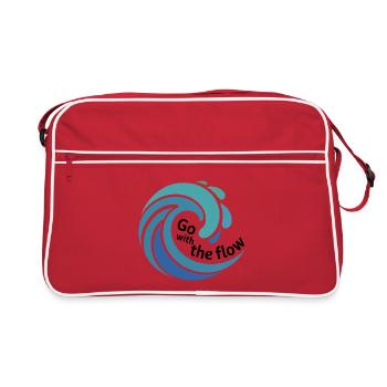 Go with the Flow Wave Art - Retro Bag - red/white - Front