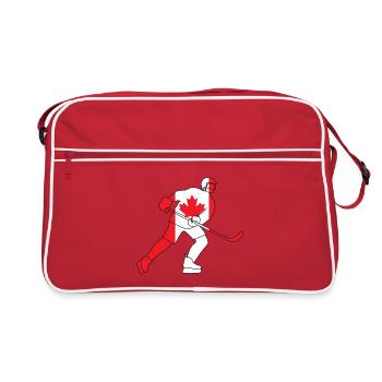 Hockey player with the Canadian flag - Retro Bag - red/white - Front