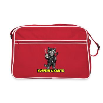 Caféine & Edge – Rock Raccoon (Sketch) - Sac Retro - rouge/blanc - Devant