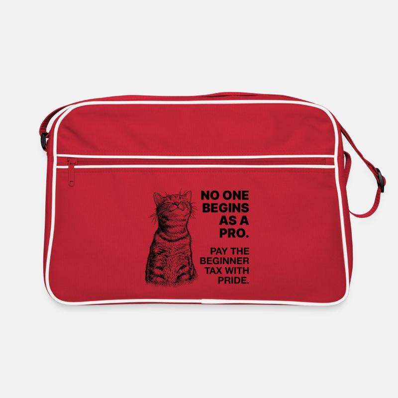 Anfänger Mindset – Lernende Katze Halftone Retro Tasche