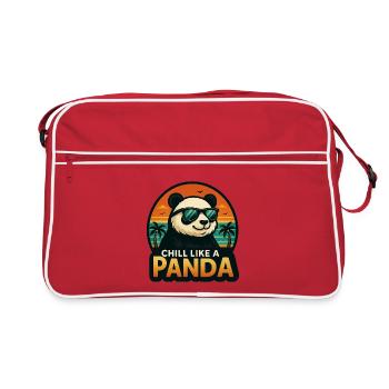 Chill like a panda - Retro Bag - red/white - Front