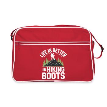 Life is Better in Hiking Boots - Retro Bag - red/white - Front