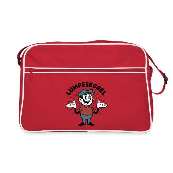 Lumpeseggel - badisches Sprichwort Narr Dialekt - Retro Tasche - Rot/Weiß - Vorne