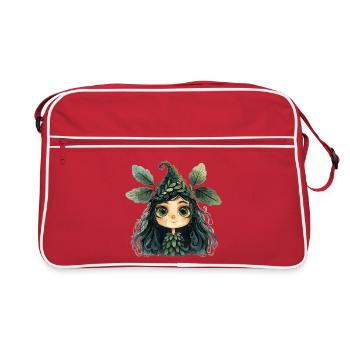 Leaf Queen, Forest Creature, Forest Fairy - Retro Bag - red/white - Front