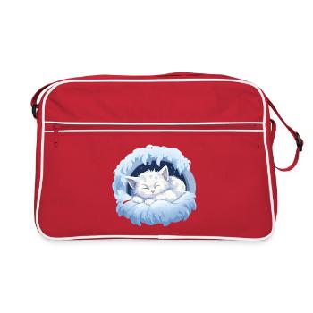 Chaton Moondream dans l’anneau des nuages - Sac Retro - rouge/blanc - Devant