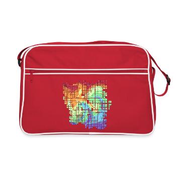 Art en grille tourbillonnant en couleur - Sac Retro - rouge/blanc - Devant