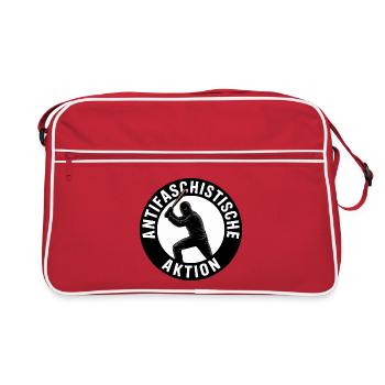 Antifaschistische Aktion - Antifa Tee - Retro Tasche - Rot/Weiß - Vorne