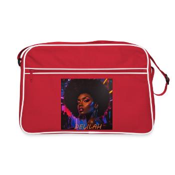 Delilah Neon Afro Portrait - Retro Bag - red/white - Front