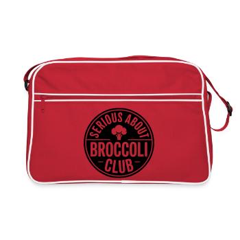 Brokkoli - Serious about Broccoli - Retro Tasche - Rot/Weiß - Vorne