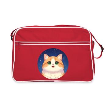 Starry Night Kitten - Retro Bag - red/white - Front