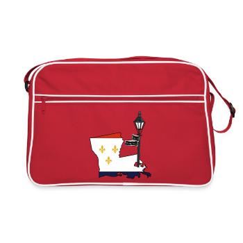 New Orleans Cool Map USA Mardi Gras - Retro Bag - red/white - Front
