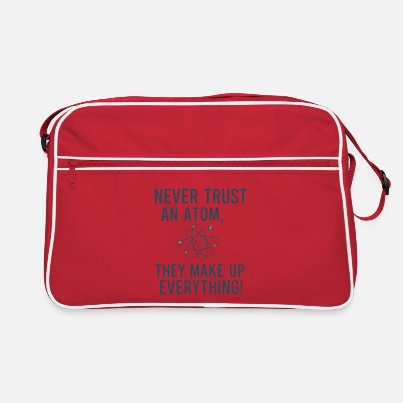 Never Trust An Atom Funny Science Physics Pun Retro Bag